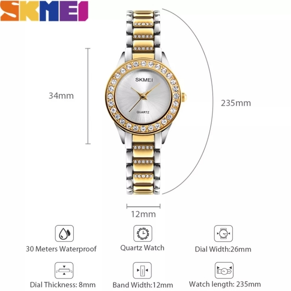 Women's Fashion Luxury Watches Stainless Steel Strap Ladies Waterproof Rhineston - Picture 7 of 7